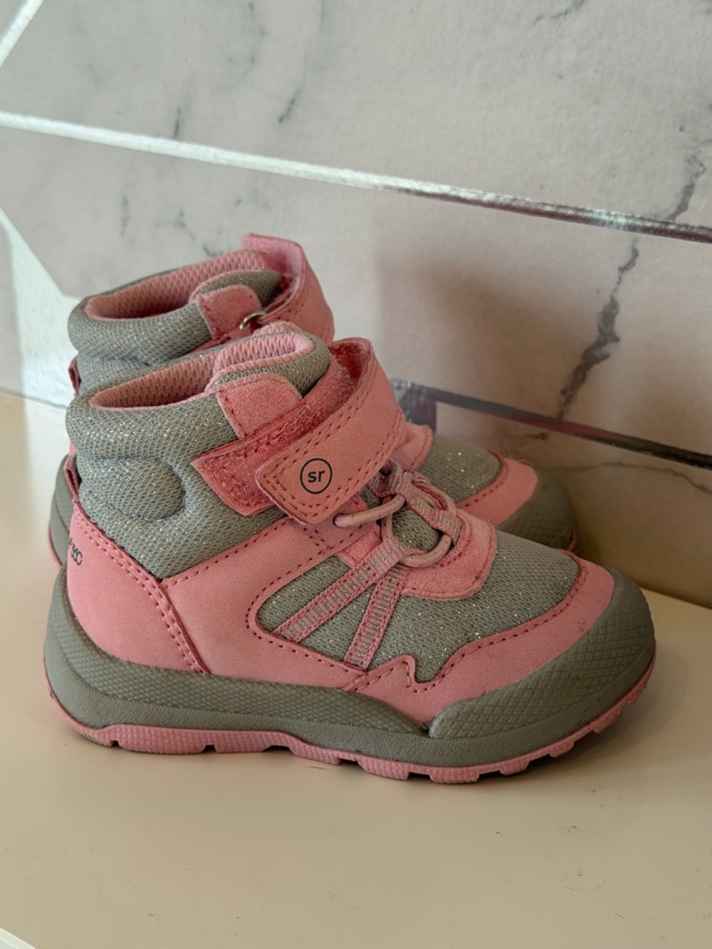 Stride Rite Pink and Gray toddler girl Hiker Boots